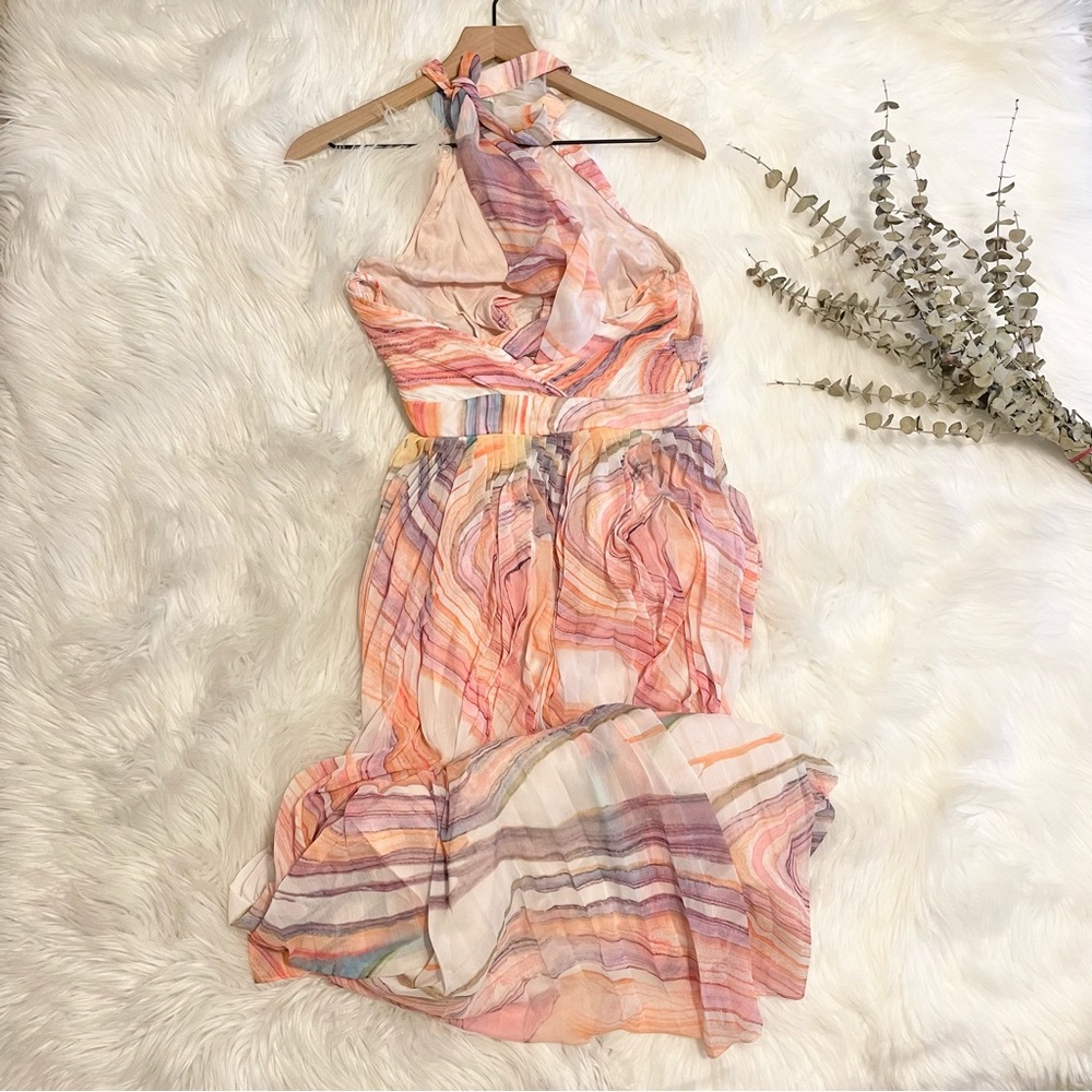 Rococo Sand Eira Marble Print Pleated Maxi Dress S NWT - Picture 12 of 16